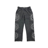 Mixed Emotion Eclipse’ Grey Acid Wash Rhinestone Sweats
